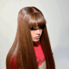 Super sleek fringe bonestraight wig